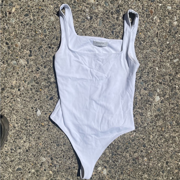Babaton White square neck bodysuit - Picture 1 of 2
